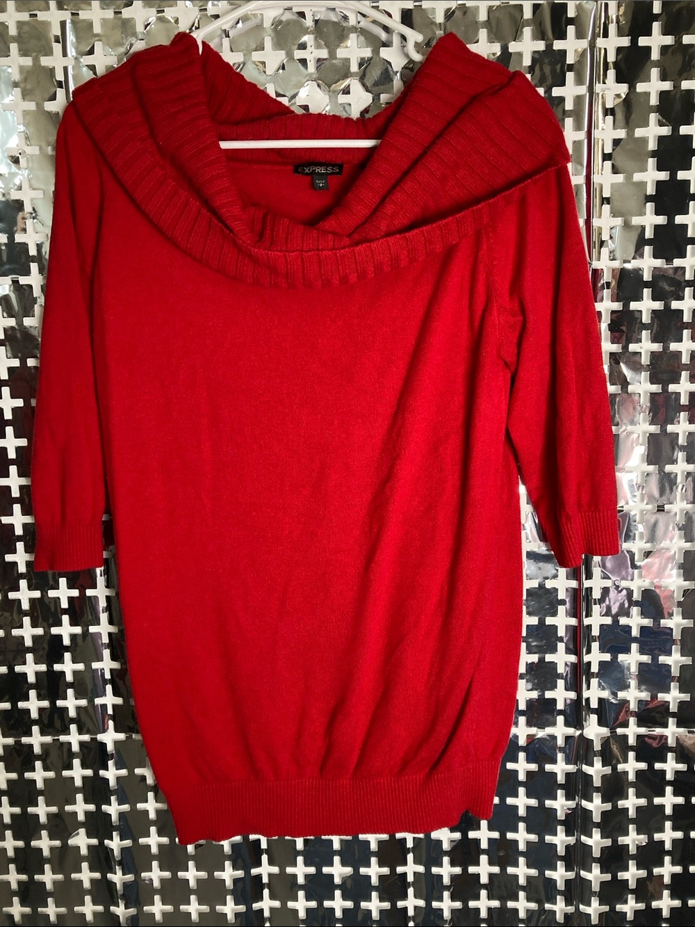 Express Red Cowl Neck Sweater Top